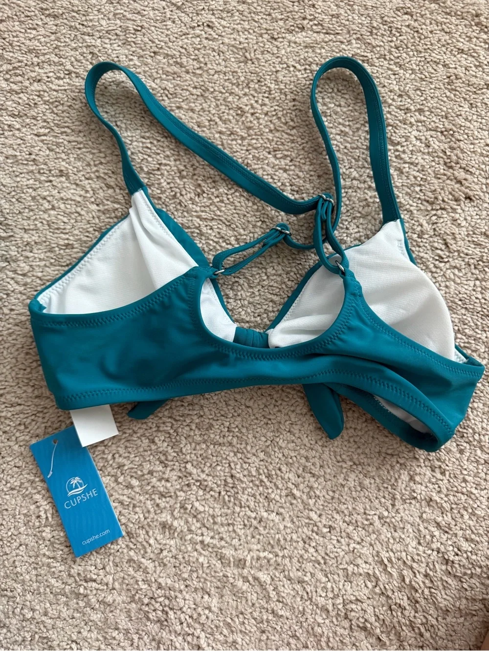 Cupshe Teal Knot-Front Bikini